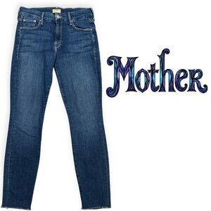 Mother The Looker Ankle Fray Girl Crush mid rise stretch skinny jeans size 27